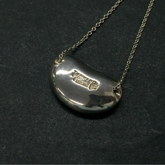 Tiffany & Co. Sterling Silver 925 Bean Pendant Necklace with Chain - Picture 6 of 8